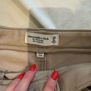 Abercrombie & Fitch Beige Ultra High Rise Pants